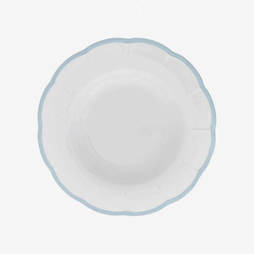 Bitossi Home Scalloped Rim Soup Plate - Elegant Ceramic Dinnerware for Soup, Salad & Dessert | Perfect for Dining, Entertaining & Gifting