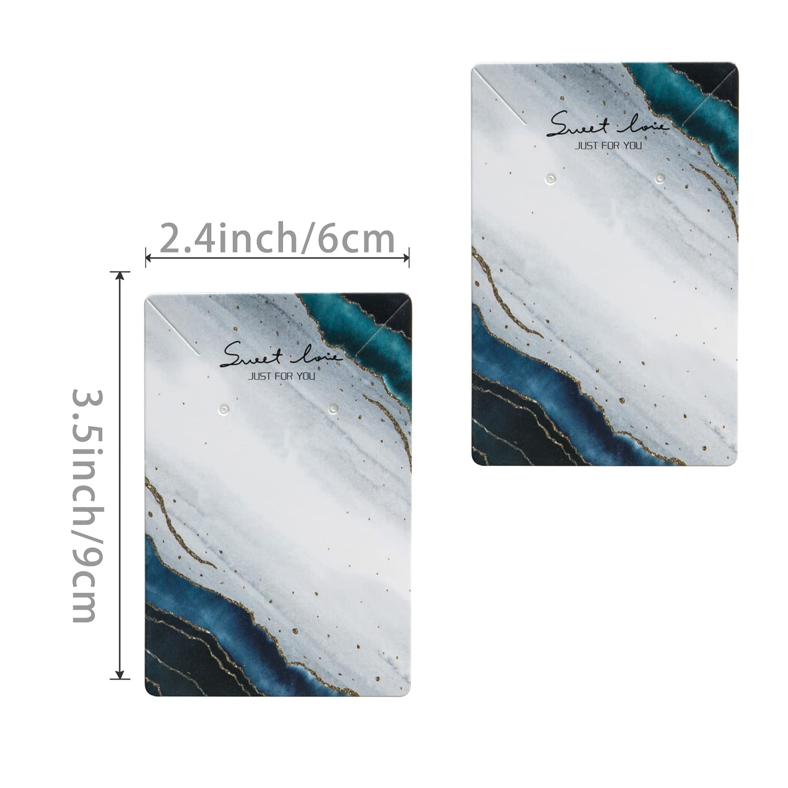 100-Pack Jewelry Display Cards with Bags - 3.5 x 2.4 Inch Necklace & Earring Packaging Holders - Premium Paper Jewelry Presentation Cards for Retail Stores, Boutiques & Online Shops (Great for Gift Wrapping & Trade Shows)