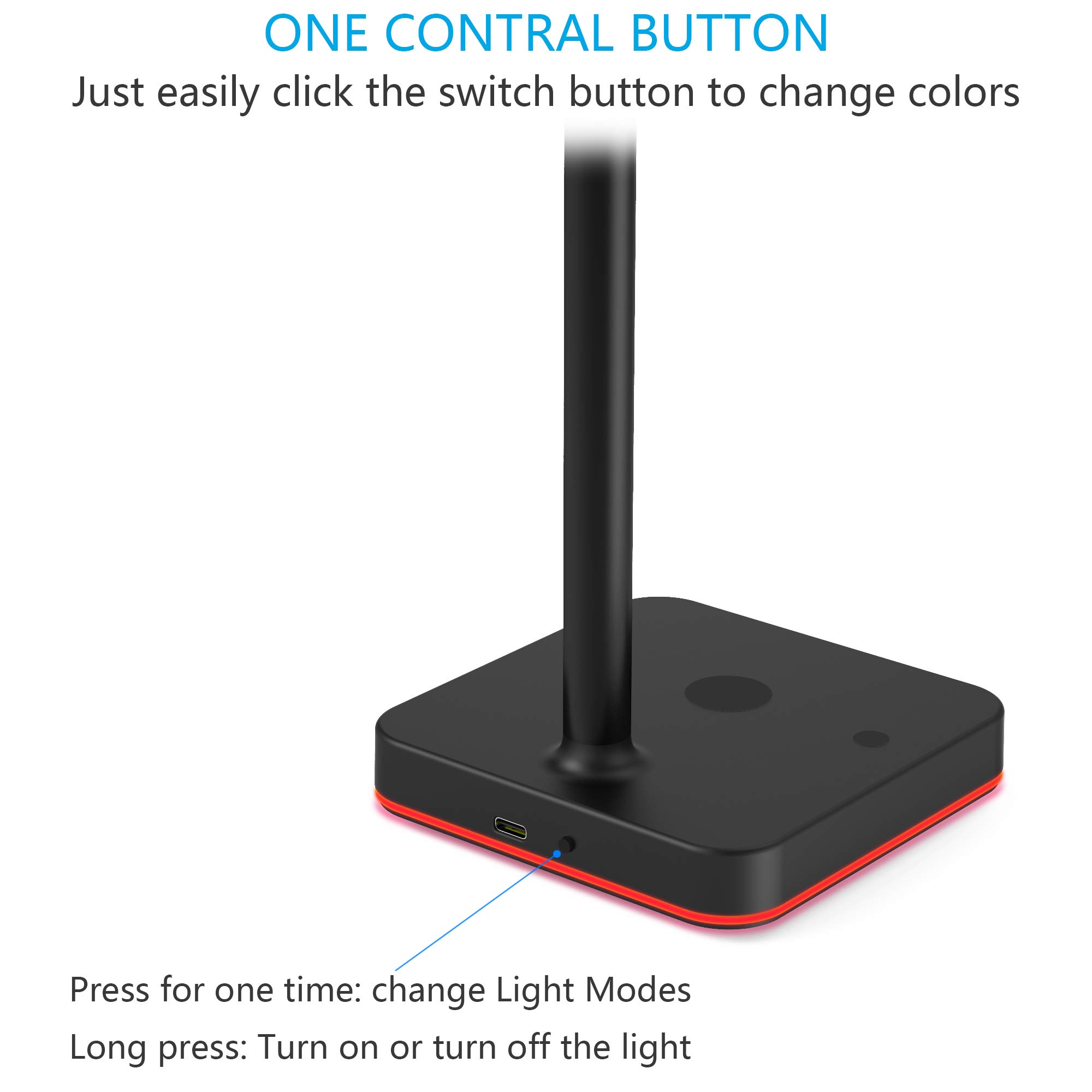 KAFRI RGB Gaming Headphone Stand with 10W/7.5W Fast Wireless Charger - Premium Headset Holder with QI Charging Pad for Gamers, PC & Desk Setup - Perfect for Gaming Stations, Home Office & Streaming Setups