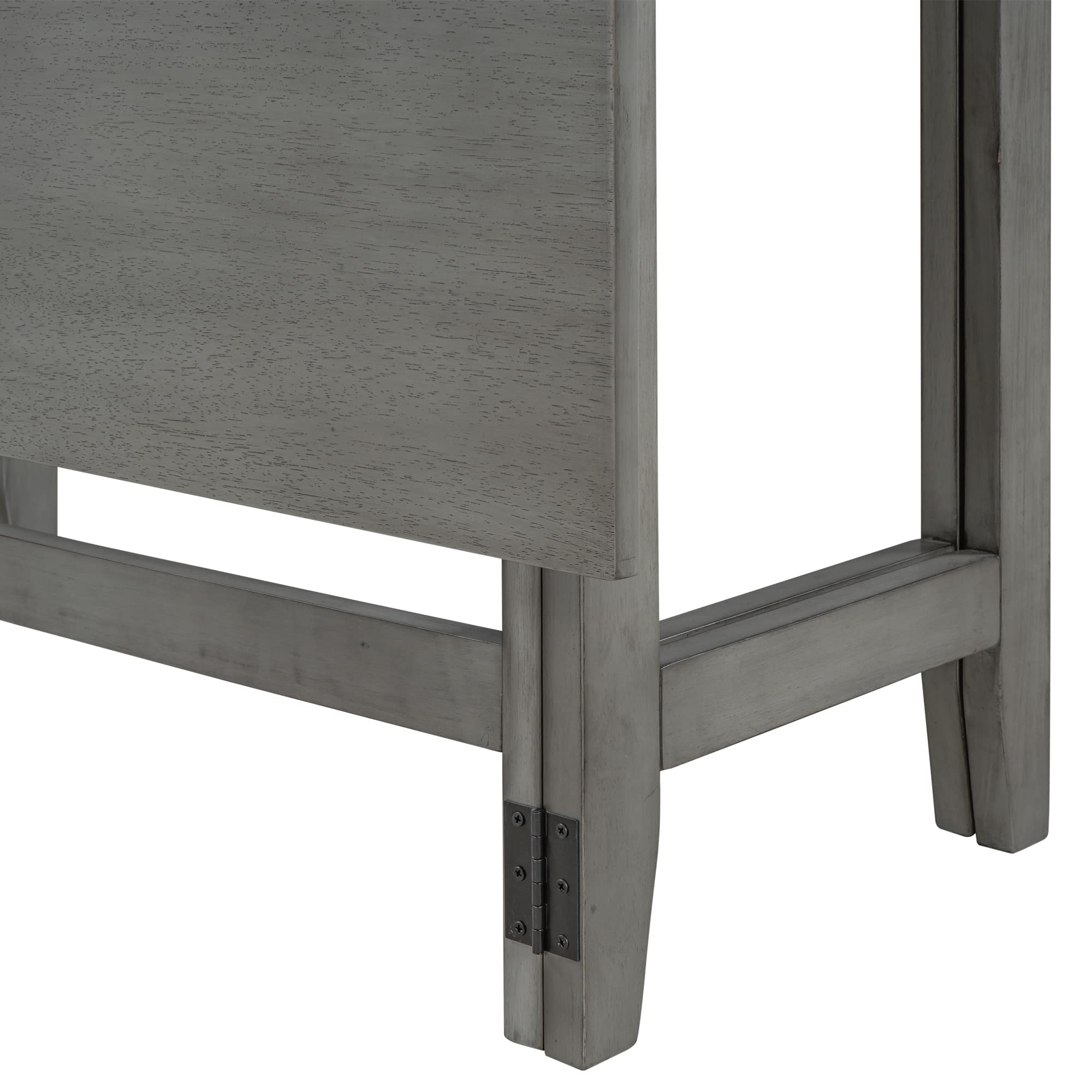Knocbel Farmhouse 2-4 Person Rectangular Folding Dining Table - Solid Wood Kitchen & Small Space Furniture for Dining Room, Bar, Pub or Bistro - Standard Height (Gray) - Perfect for Apartments, Tiny Homes & Outdoor Entertaining