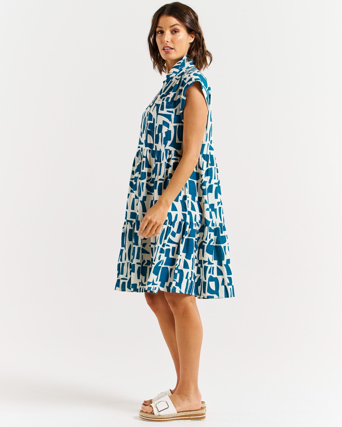 Betty Basics Zurich Dress - Stylish Geo Print Floral Summer Dress for Women | Perfect for Casual Outings, Beach Vacations, and Date Nights