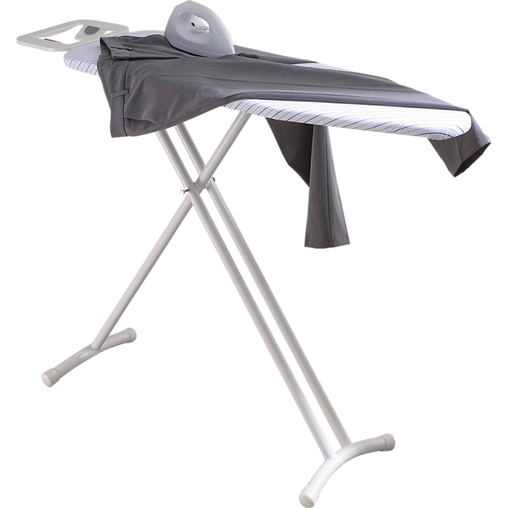 Portable Tabletop Ironing Board with Fixed Sleeve & Folding Legs - Compact Travel Ironing Board with Cotton Cover (White Stripes) - Perfect for Small Spaces, Dorms, Hotels & Business Trips