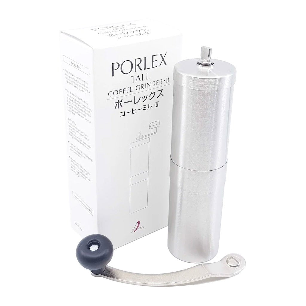 Porlex Tall II Manual Coffee Grinder - Premium Stainless Steel Burr Mill for Espresso, French Press & Pour Over - Perfect for Home, Office & Travel Use