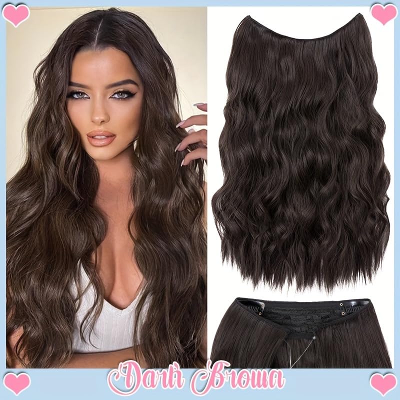 CHANDERKASH 24 Inch Synthetic Curly Hair Extensions with 5 Clips - 1 Piece Human Hair Weave for Women | Perfect for Parties, Weddings & Daily Styling
