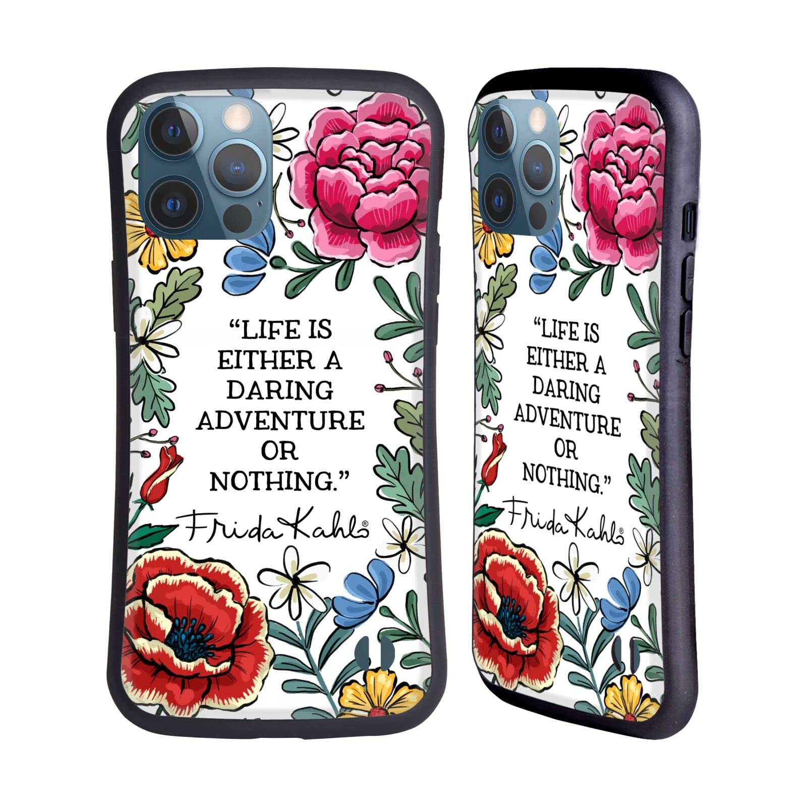 Officially Licensed Frida Kahlo Daring Adventure iPhone 13 Pro Max Case - Artistic Hybrid Cover with Inspirational Quotes | Perfect for Art Lovers, Unique Gift & Everyday Protection