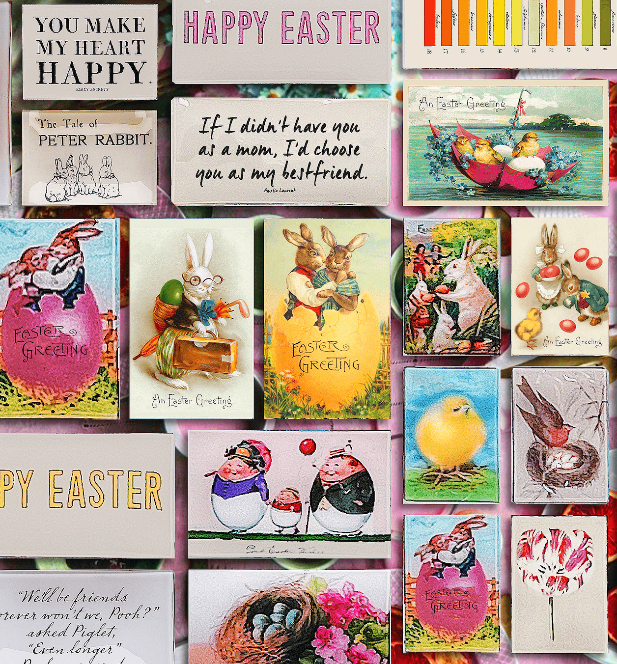 Peeps Balancing Act Easter Decoupage Glass Tray - Handmade Easter Decor for Table Centerpiece, Holiday Serving Tray, Spring Home Decor