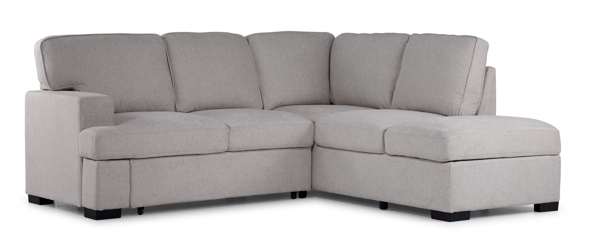 Adara 2-Piece Left-Facing Sectional Sofa with Pop-Up Bed in Beige | Modern Living Room Furniture for Small Spaces & Guest Accommodation