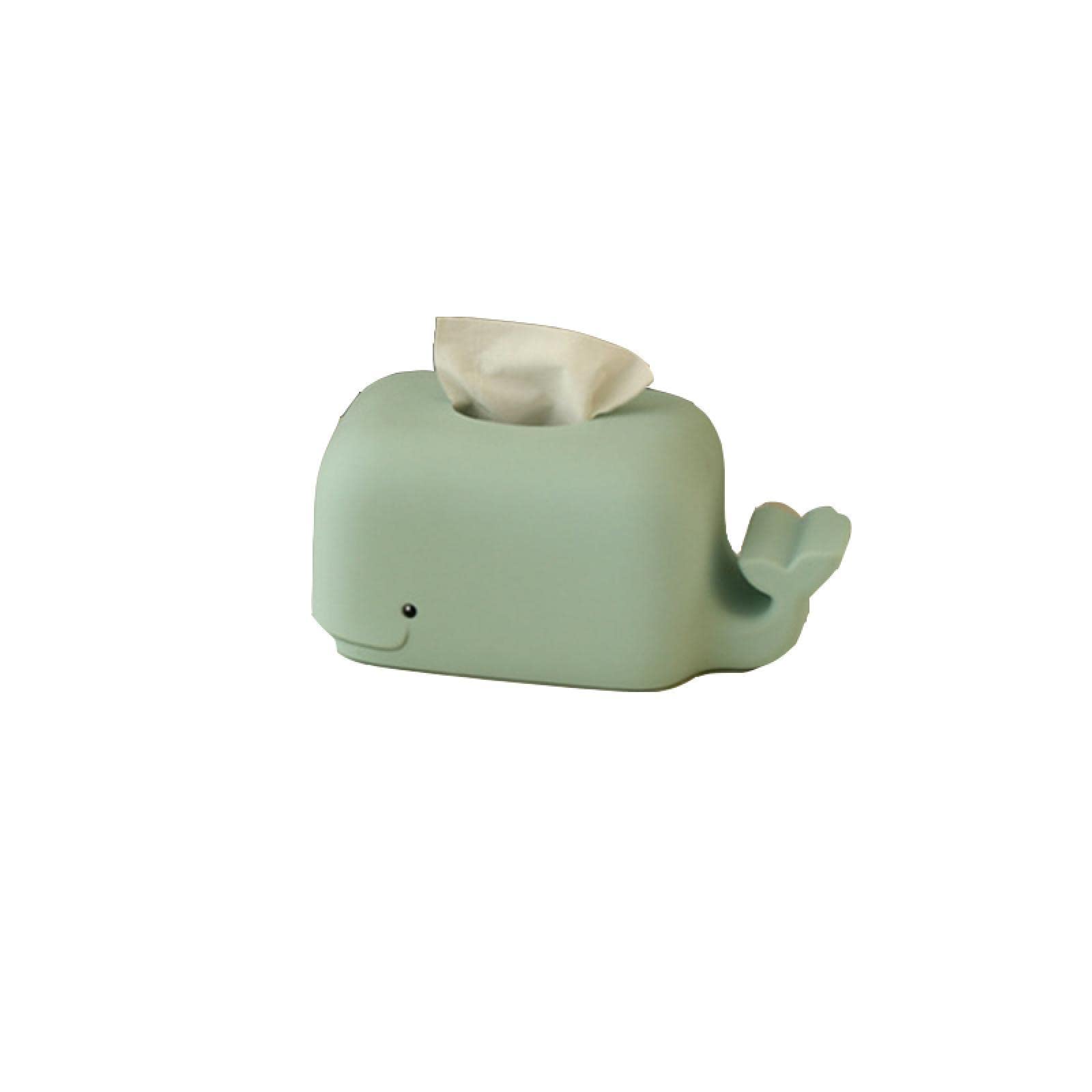 Whale Silicone Tissue Box Holder - Desktop Napkin Dispenser for Home, Office, Kitchen & Bathroom | Blue Storage Organizer with Phone Stand | Perfect for Desk Organization and Gift Giving