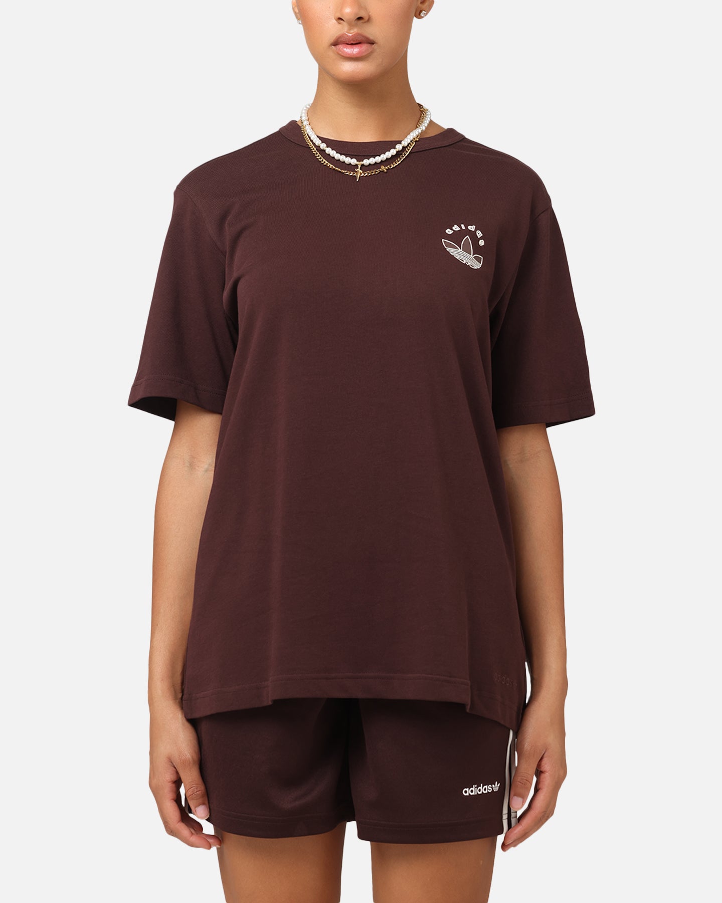 Adidas Graphic T-Shirt for Men - Brown Cotton Casual Tee - Perfect for Streetwear, Gym & Everyday Outfits