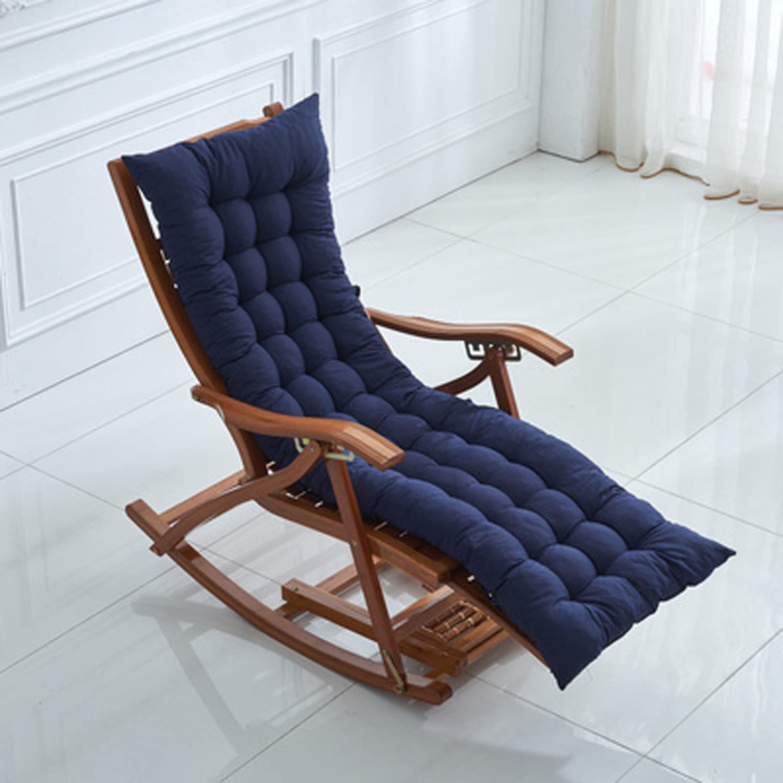 Outdoor Indoor Chaise Lounge Chair Cushion - 18.9x66.93 Inch Thick Sun Lounger Seat Pad for Garden, Patio, Swing Chair & Recliner - Navy Blue | Perfect for Poolside Relaxation, Backyard Lounging & Outdoor Comfort