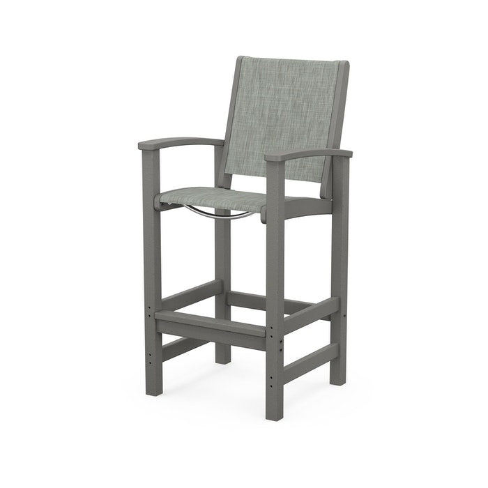 POLYWOOD Coastal Bar Chair - Outdoor & Indoor Bar Stool, Weather-Resistant, Durable, Comfortable - Perfect for Patio, Deck, Kitchen, and Poolside Use