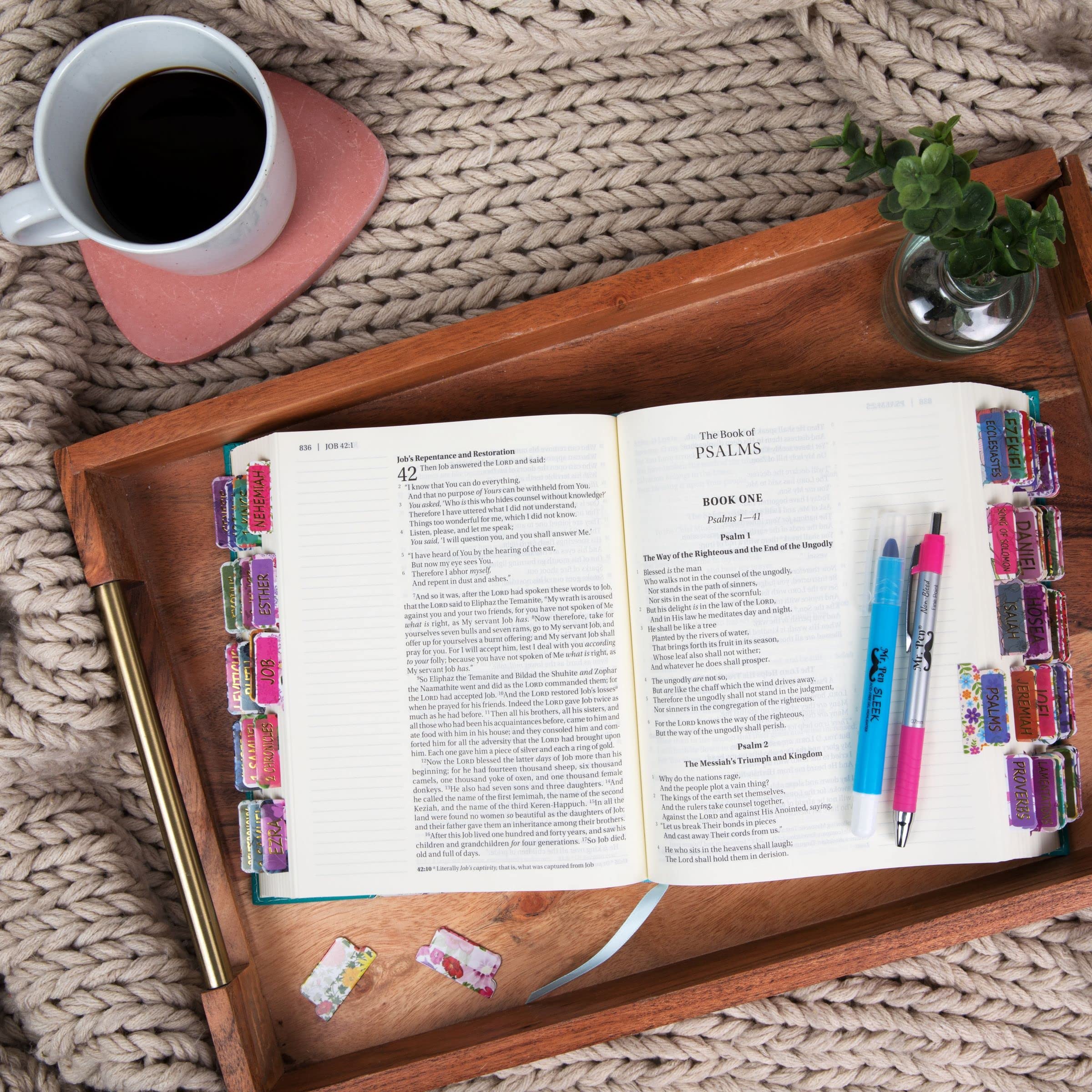 Mr. Pen Bible Tabs - 75 Laminated Bible Index Tabs for Old & New Testament, Scripture Journaling Supplies, Bible Study Accessories for Women & Men | Perfect for Bible Marking, Scripture Organization & Church Study Groups