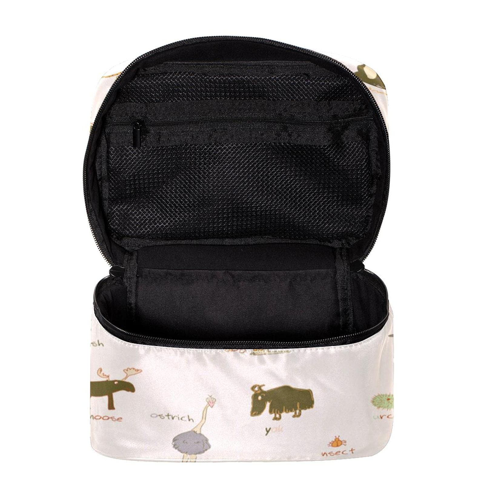 Animal Alphabet Cosmetic Bag - Large Travel Makeup Organizer for Women & Girls - Perfect for Toiletries & Travel Essentials