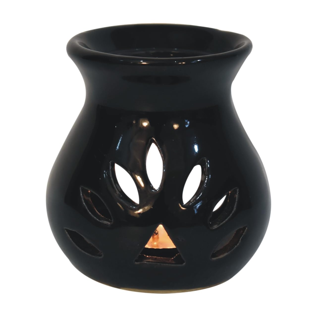PROSPERRO LUMO Ceramic Clay Candle Operated Aroma Diffuser - Black Home Decor for Relaxation & Aromatherapy | Perfect for Bedroom, Bathroom & Living Room