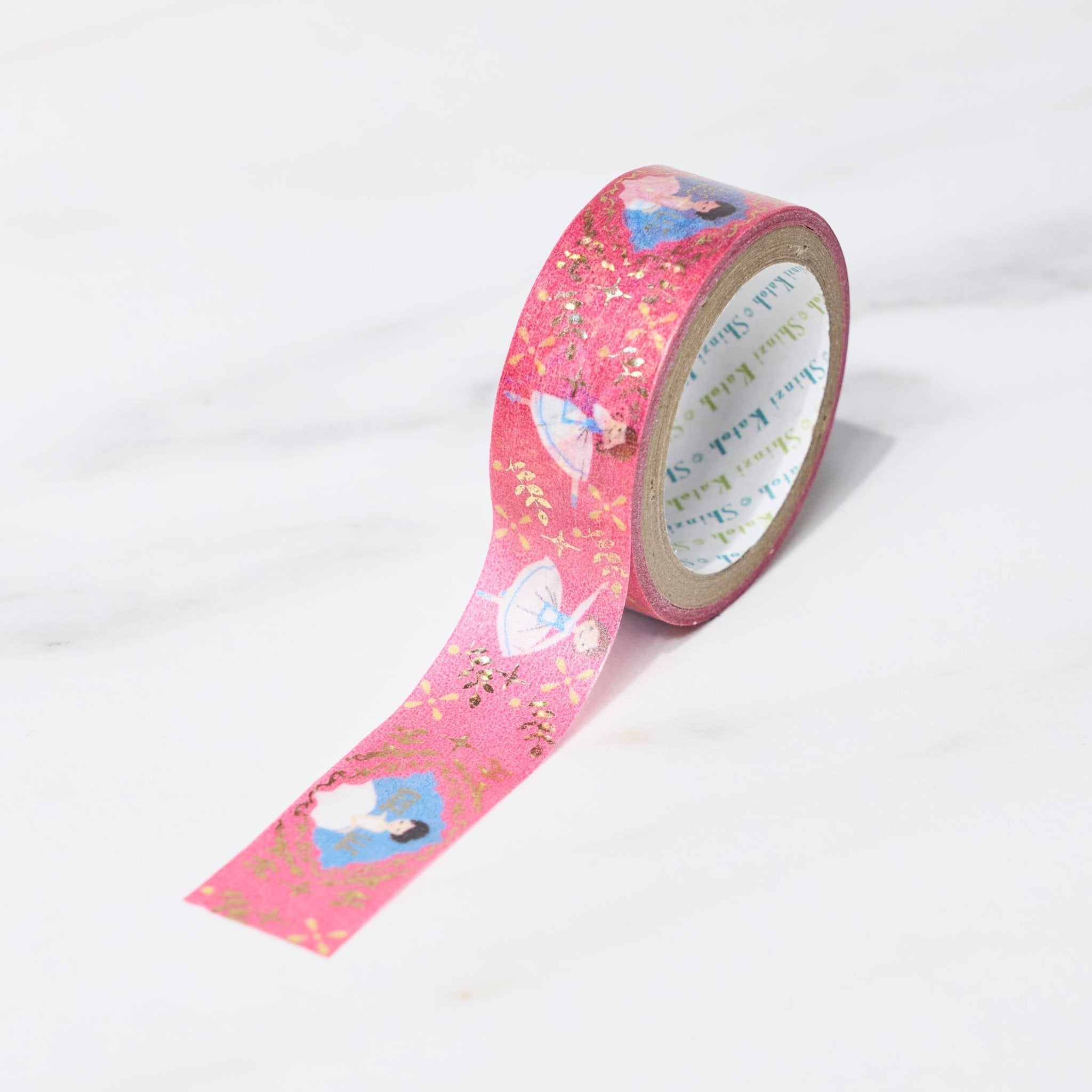 Shinzi Katoh Kikirapika Cute Cat Ballet Masking Tape - Decorative Washi Tape for Scrapbooking, Journaling, DIY Crafts & Gift Wrapping