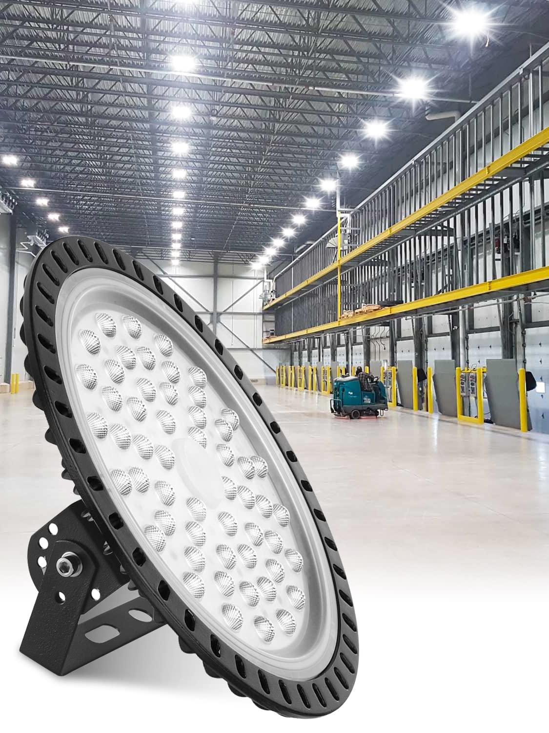 200W 20000LM UFO LED High Bay Light - 6500K Daylight, IP65 Waterproof Commercial Lighting for Warehouse, Gym, Factory & Garage - Energy Efficient LED Shop Light for Indoor/Outdoor Industrial Spaces
