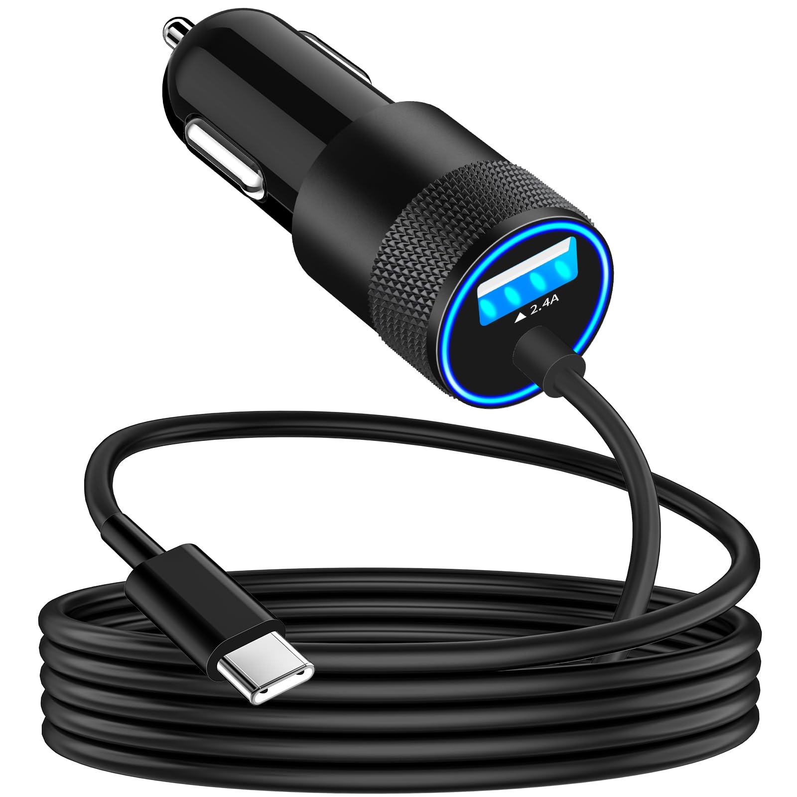 Apple MFi Certified Fast Car Charger for iPhone 15 - 4.8A Dual USB & USB-C Car Power Adapter with 6FT Type-C Cable - Compatible with iPhone 15 Pro/Pro Max, Galaxy S24/S23, Pixel, iPad Pro - Perfect for Road Trips & Daily Commuting
