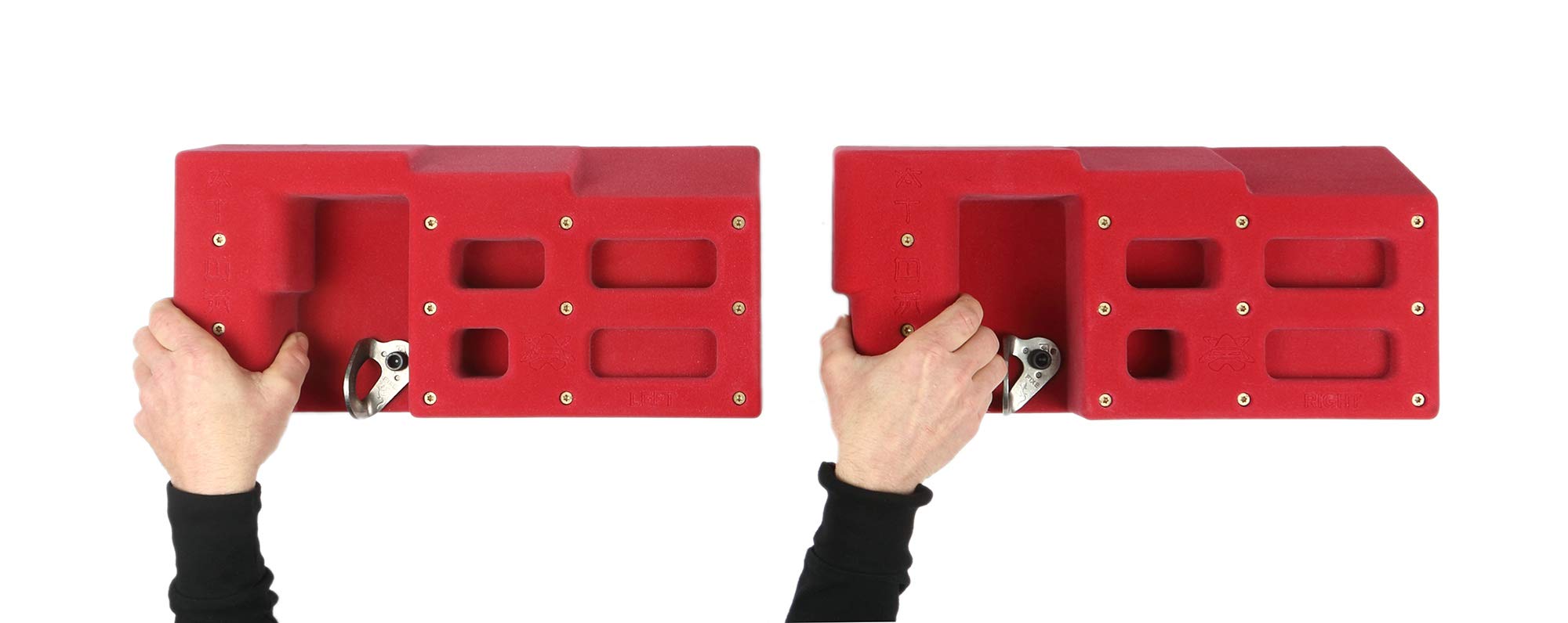 Atomik Red 2-Row Rock Climbing Hangboards - Dual Grip Training Holds for Strength & Endurance - Perfect for Home Gym & Indoor Climbing