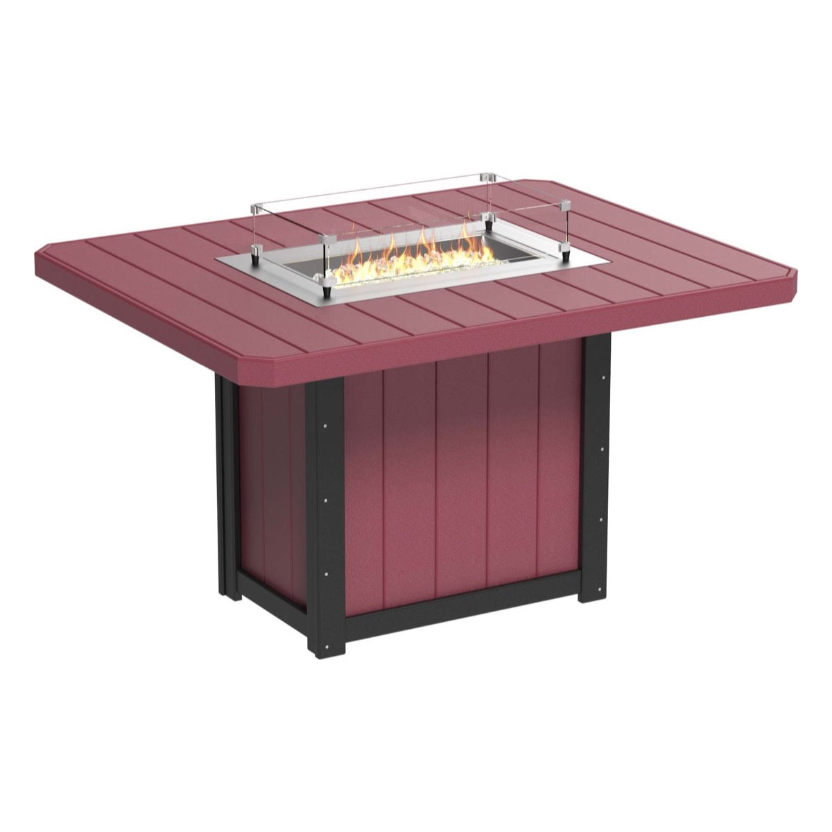 LuxCraft Lumin 62 Inch Outdoor Rectangular Fire Table - Patio, Deck & Backyard Fire Pit for Cozy Gatherings