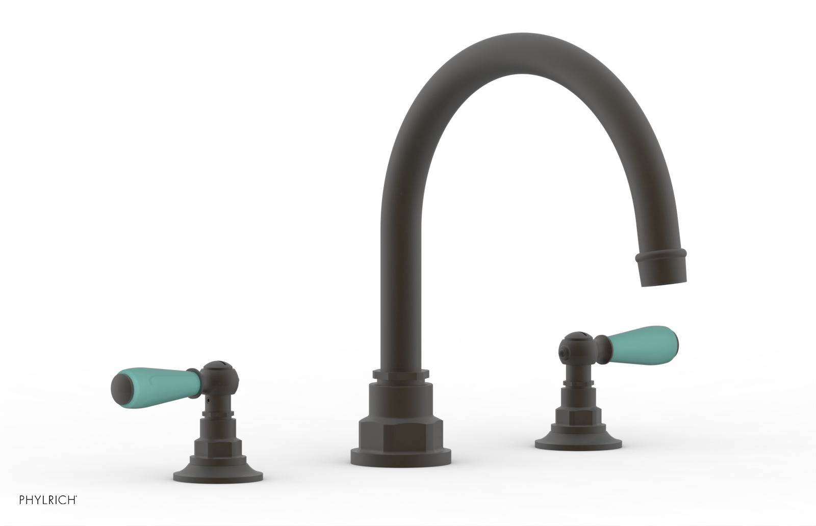 Jamestown Deck Tub Set with Lever Handles & Turquoise Accents - 41