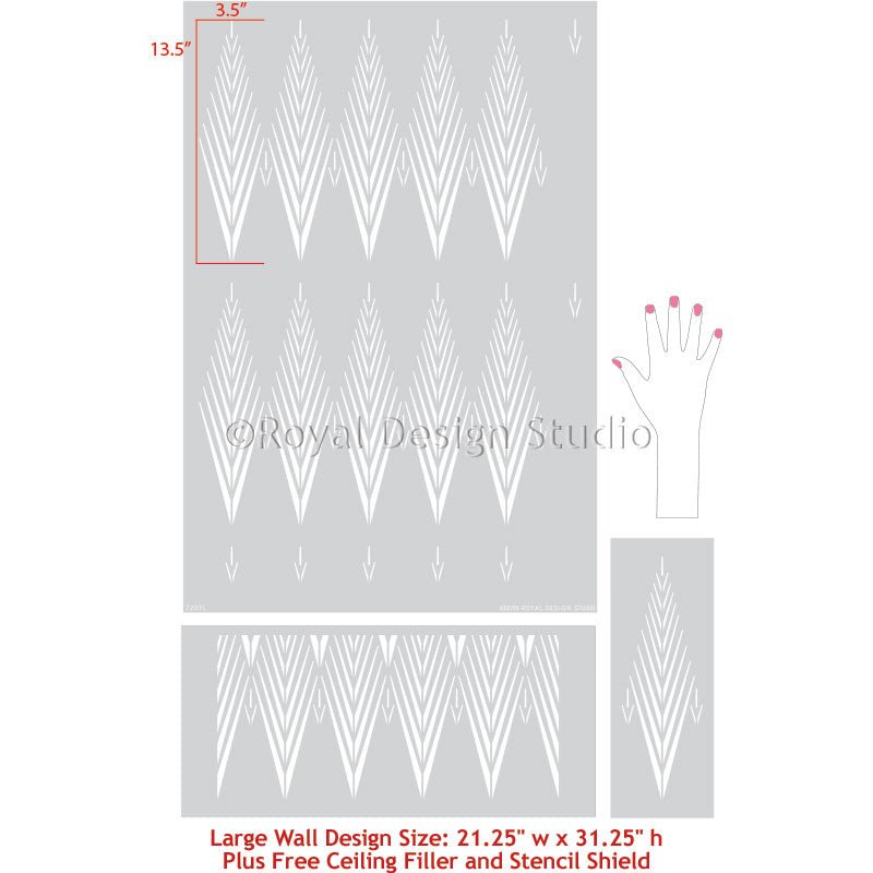African Feathers Wall Stencil - Raven & Lily Design for DIY Home Decor, Nursery, and Living Room Accent
