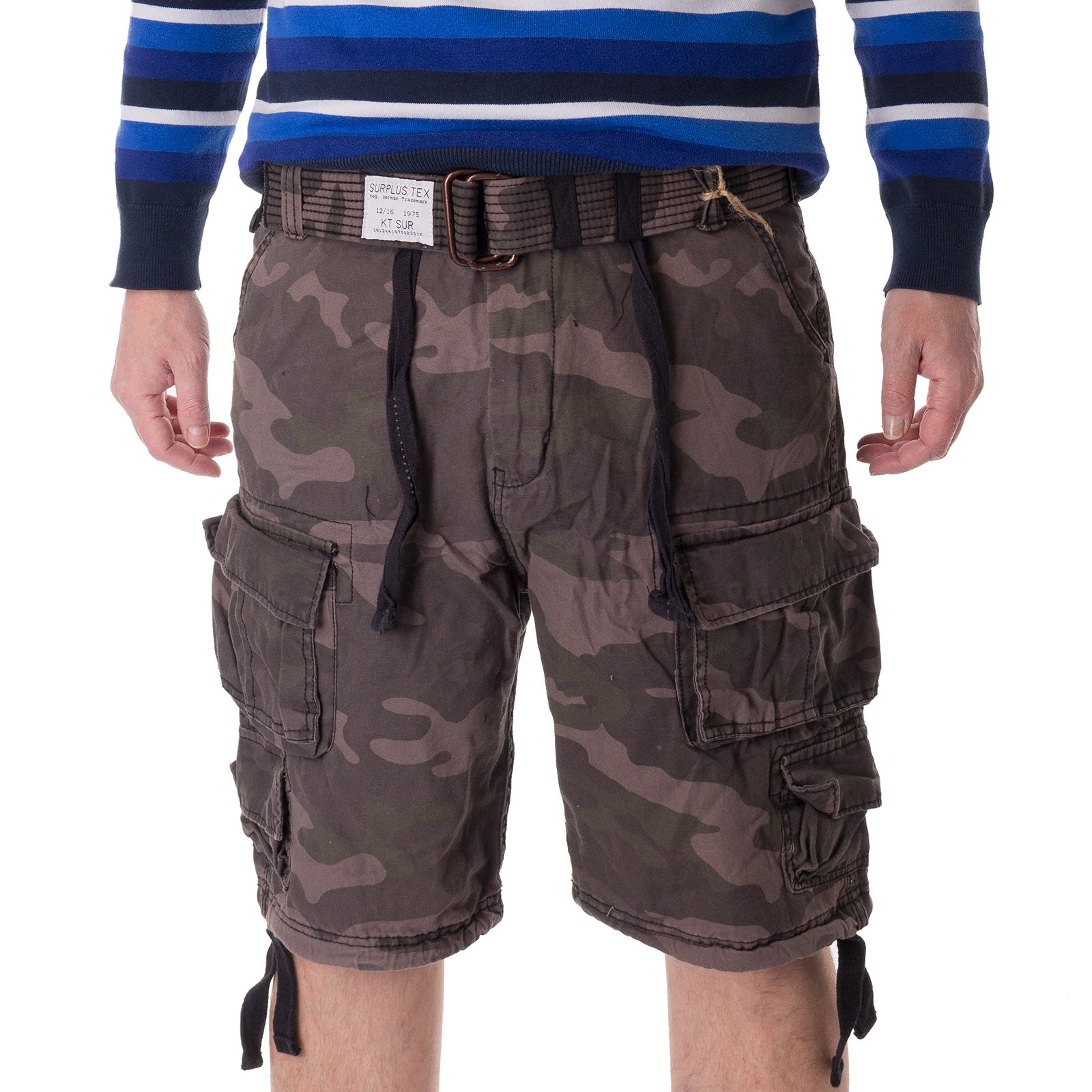 Surplus Division Men's Black Cargo Shorts - Durable & Comfortable Military Style Shorts for Outdoor Activities, Hiking, and Casual Wear