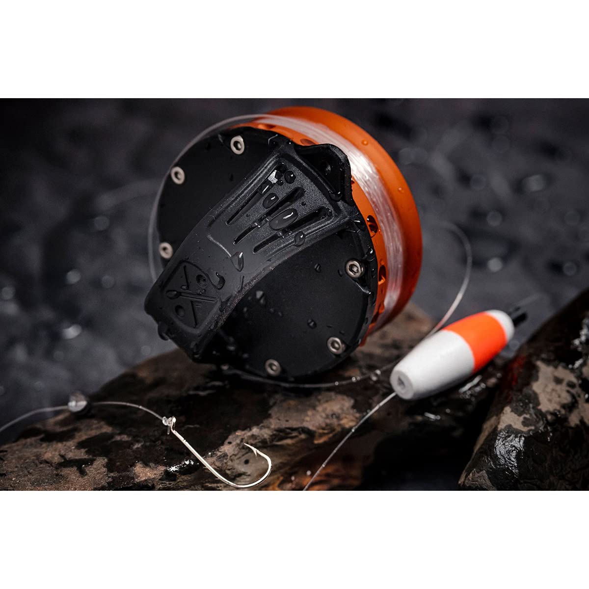 Exotac xREEL Compact Survival Fishing Kit with Tackle Storage - Portable Handline Fishing Gear for Emergency & Outdoor Adventures - Includes 6 Hooks, 6 Split Shot, 2 Floats & TPE Finger Strap for Better Control - Ideal for Camping, Hiking, Bug Out Bags & Survival Situations