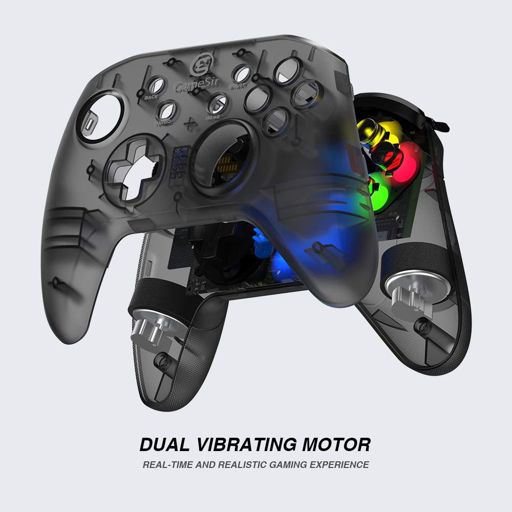 GameSir T4w Wired PC Game Controller for Windows 7/8/10 - LED Backlit Semi-Transparent Design with USB Cable | Perfect for Gaming on Windows PC, Steam, and Online Multiplayer Games