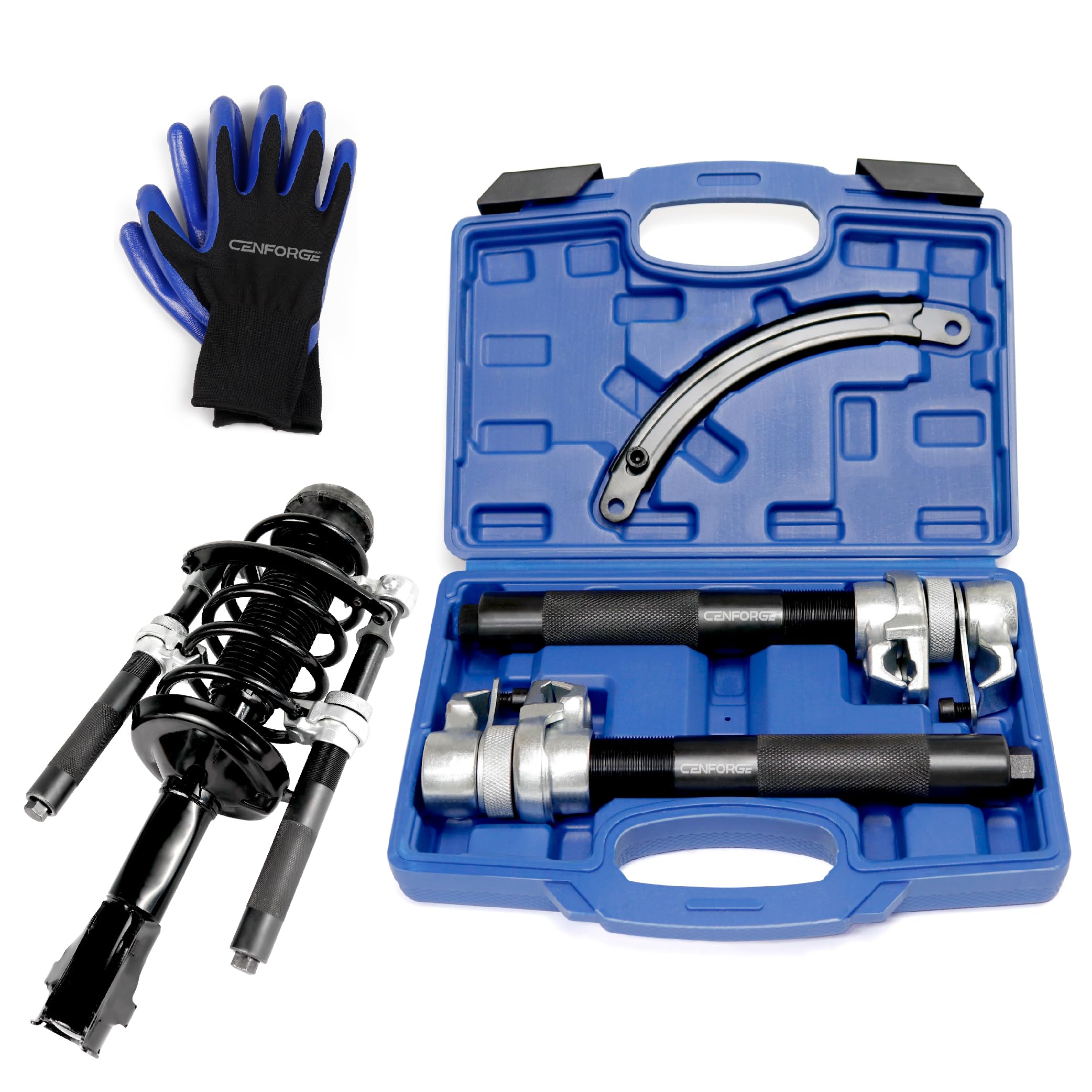 Heavy Duty MacPherson Strut Spring Compressor Tool Set - 2425LB Capacity Coil Spring Compressor with Extendable Bracket for Car, Truck, ATV & UTV - Perfect for DIY Auto Repair, Suspension Maintenance and Garage Use