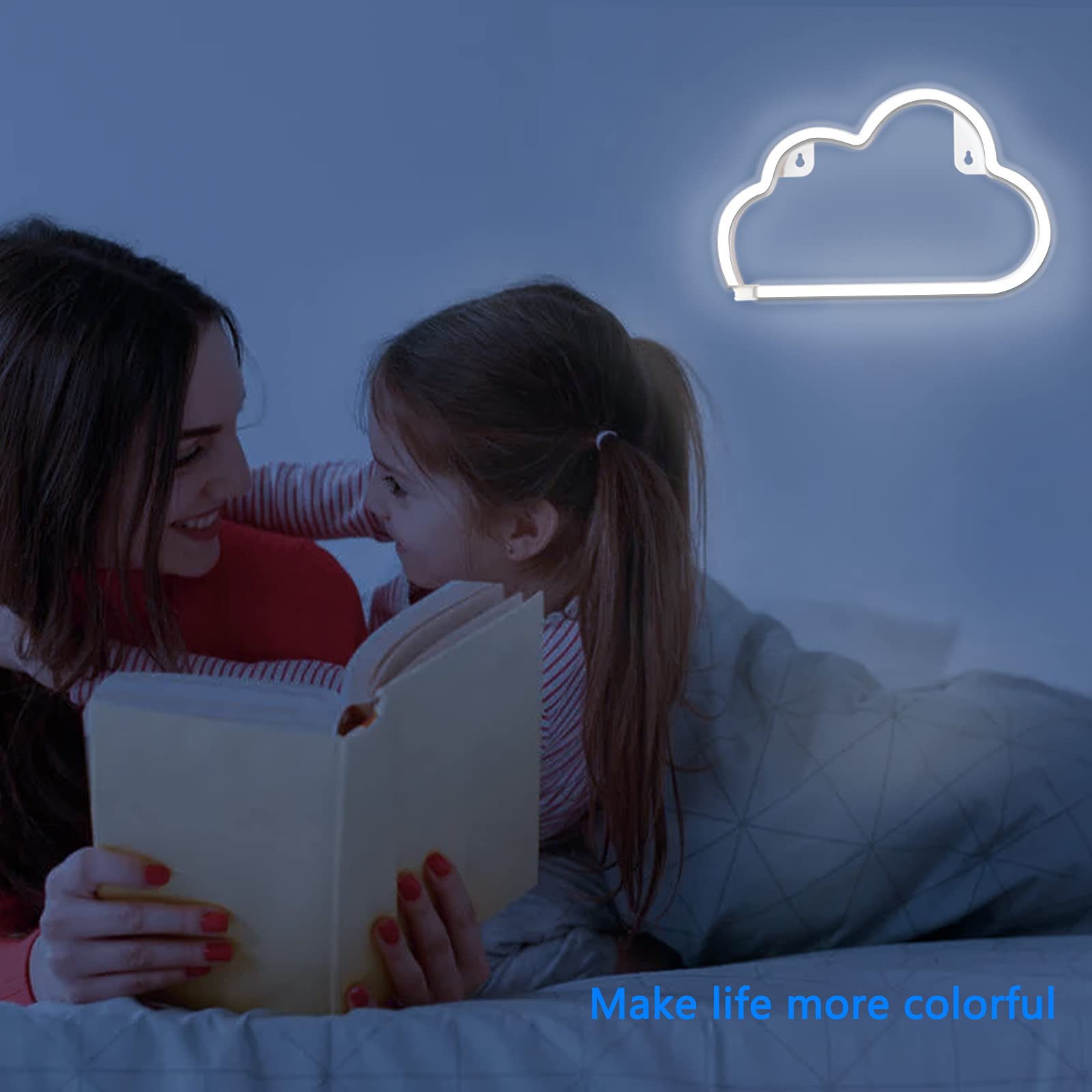 Custom Cloud Neon Signs - LED Wall Decor for Bedroom, Teen & Kids Room - Battery/USB Powered Aesthetic Light for Christmas, Birthday, Wedding & Party Decorations - Perfect for Home, Office & Gift Giving