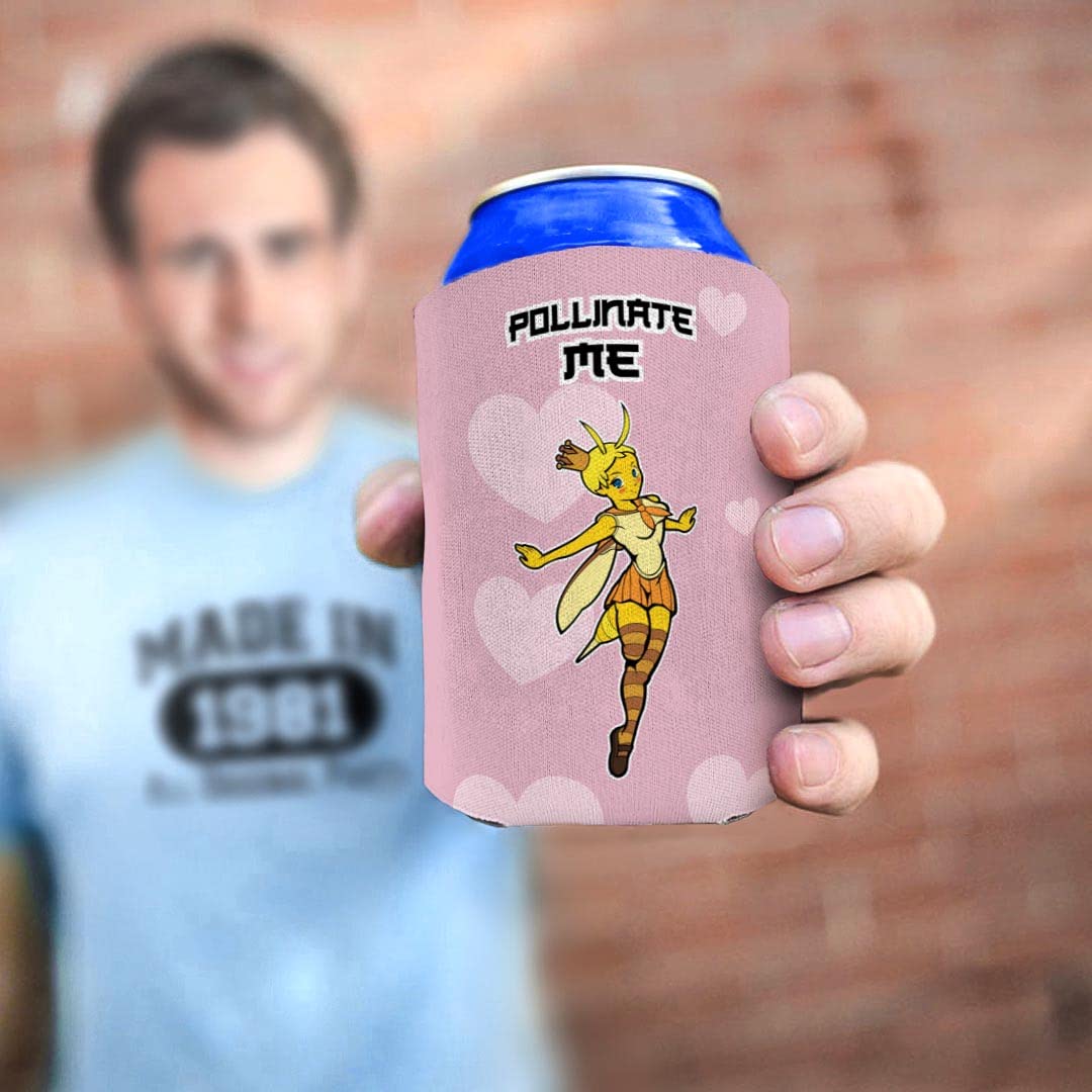 48-Pack Honey Bee Themed Drink Can Coolers - Cute Pollinate Me Design for Valentine's Day Gifts, Summer Parties & Outdoor Picnics