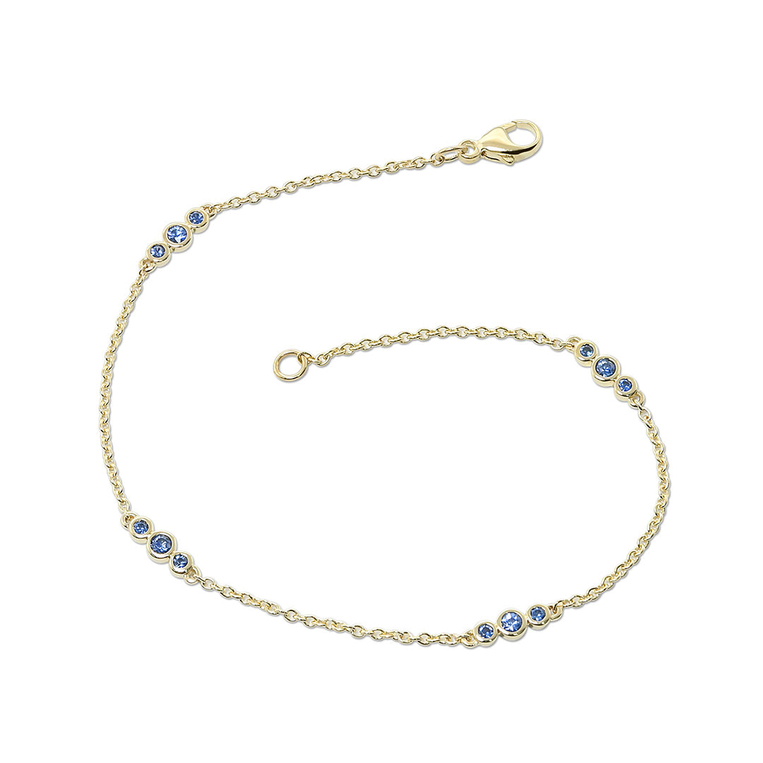 Blue Sapphire Triplet Bracelet for Women - Elegant Birthstone Jewelry Gift for Mom, Sister, or Friend | Perfect for Weddings, Anniversaries & Special Occasions
