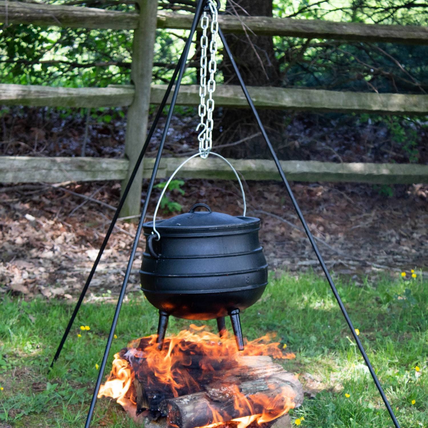 Lehman's 8 Inch Cast Iron Dutch Oven with Lid - 3 Quart Campfire Cooking Pot with 3 Legs for Outdoor, Backpacking & Survival | Perfect for Stews, Soups & Open Fire Cooking