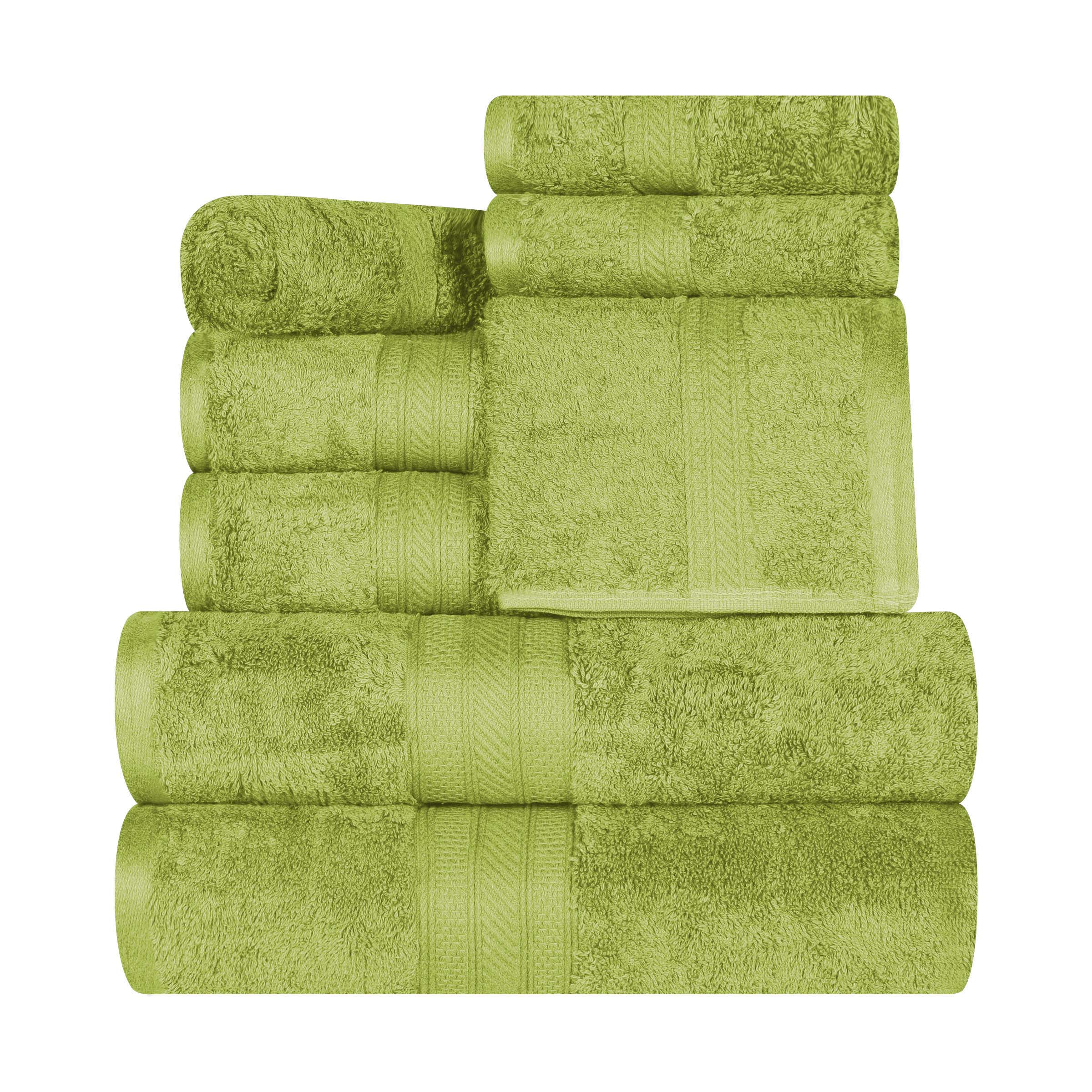 Atlas Cotton Plush Absorbent Heavyweight 8-Piece Bath Towel Set - Ultra Soft & Quick Dry for Spa, Gym, and Luxury Home Use