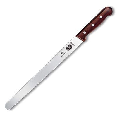 Victorinox 12-Inch Serrated Edge Roast Beef Slicing Carving Knife with Rosewood Handle - Perfect for Deli Meats, Holiday Turkeys & Home Kitchen Use