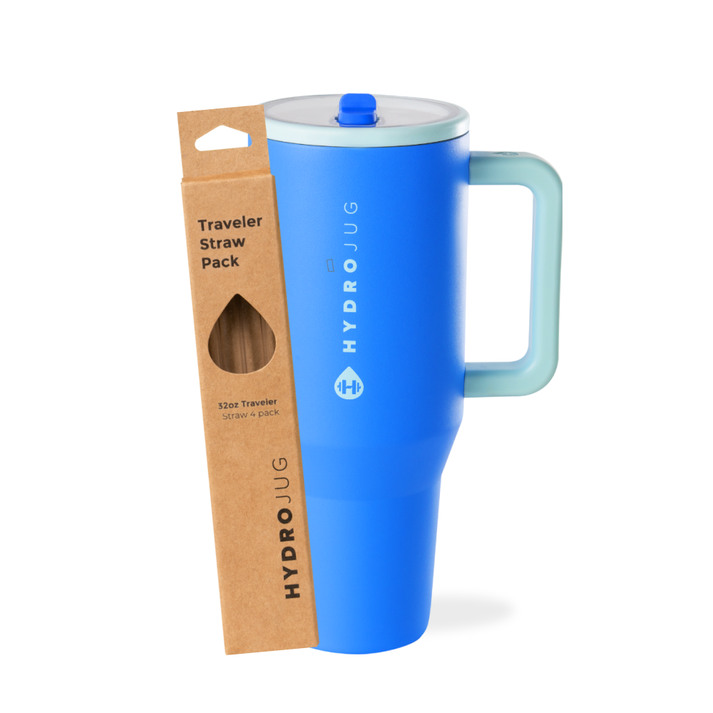 Riptide Traveler 32oz Insulated Water Bottle with Leakproof Lid & 2 Replacement Straws - Perfect for Hiking, Gym, Travel & Outdoor Adventures