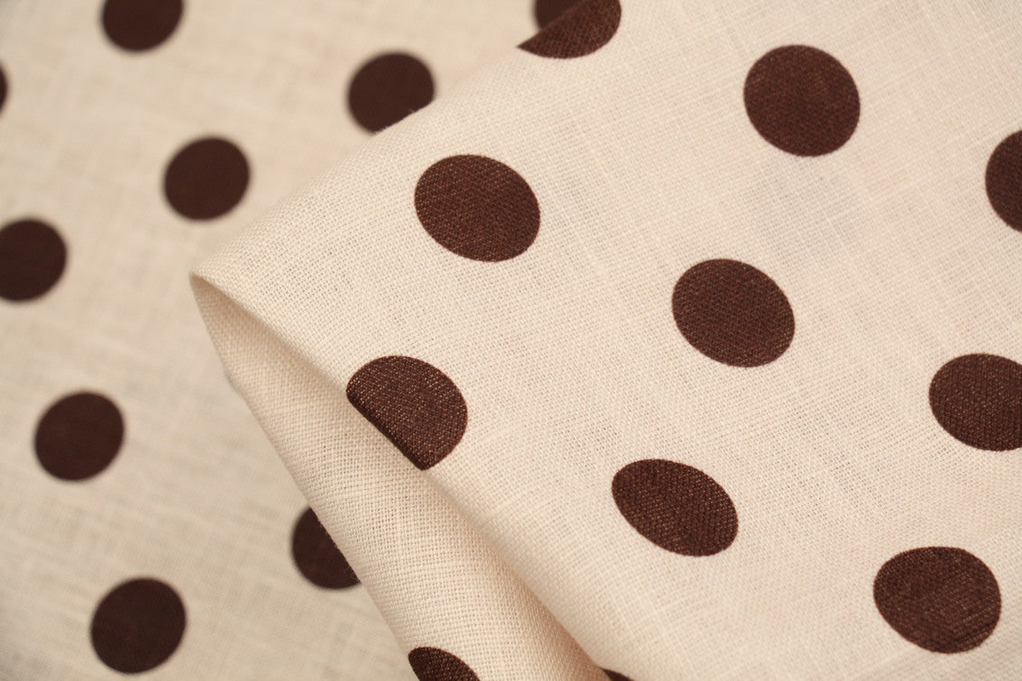 Luxury Chocolate Spot Linen Fabric - Premium Textile for Home Decor, Upholstery & DIY Sewing Projects | Perfect for Curtains, Pillows & Table Runners