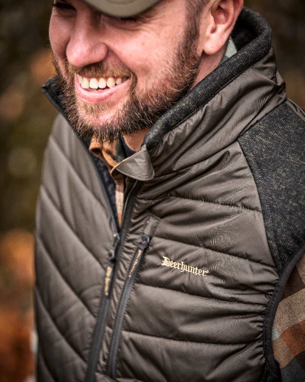 Deerhunter Moor Padded Waistcoat with Knit - Warm Quilted Hunting Vest for Outdoor Adventures & Cold Weather