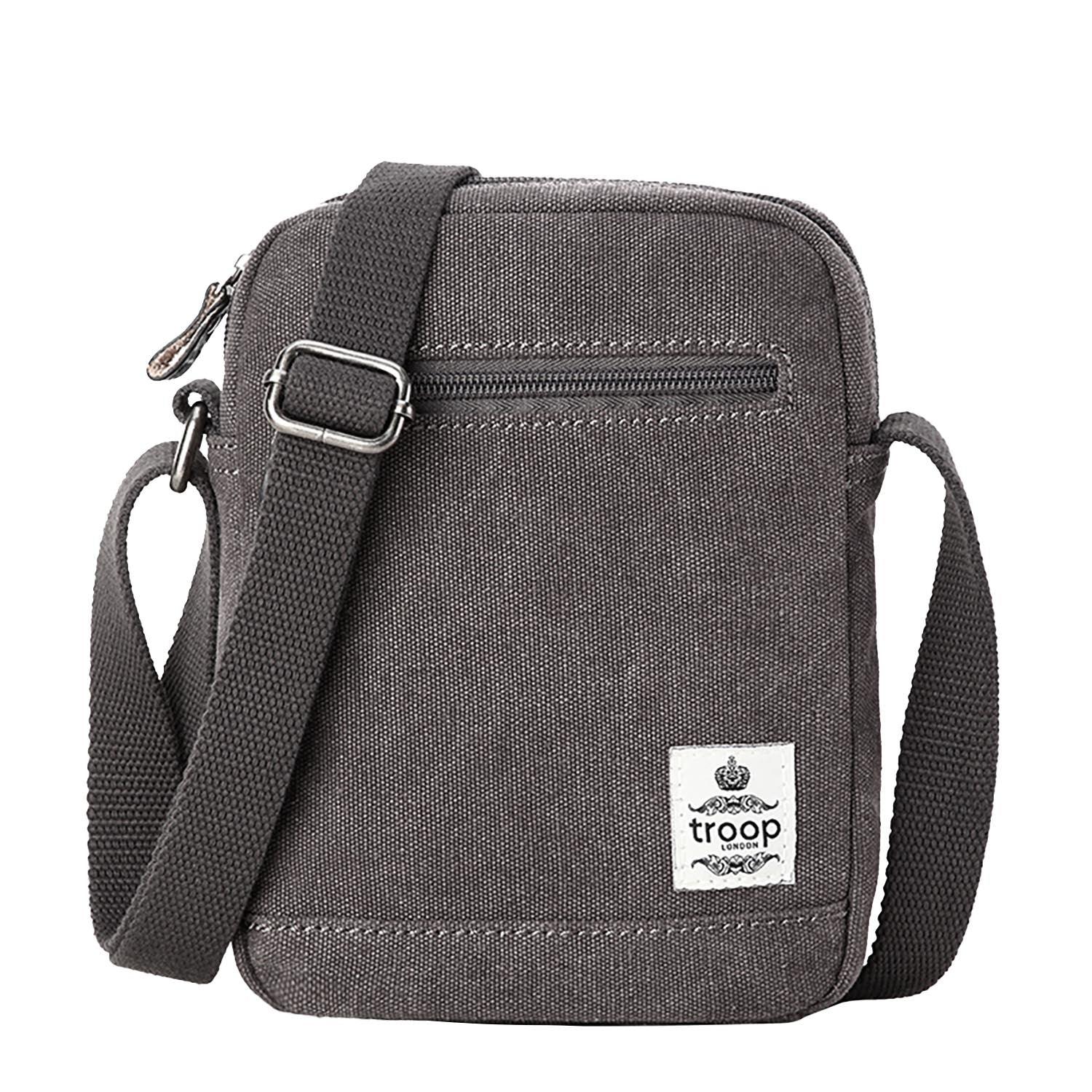 TRP0405 S Troop London Classic Canvas Small Crossbody Bag - Stylish & Durable for Daily Use, Travel, and Outdoor Activities
