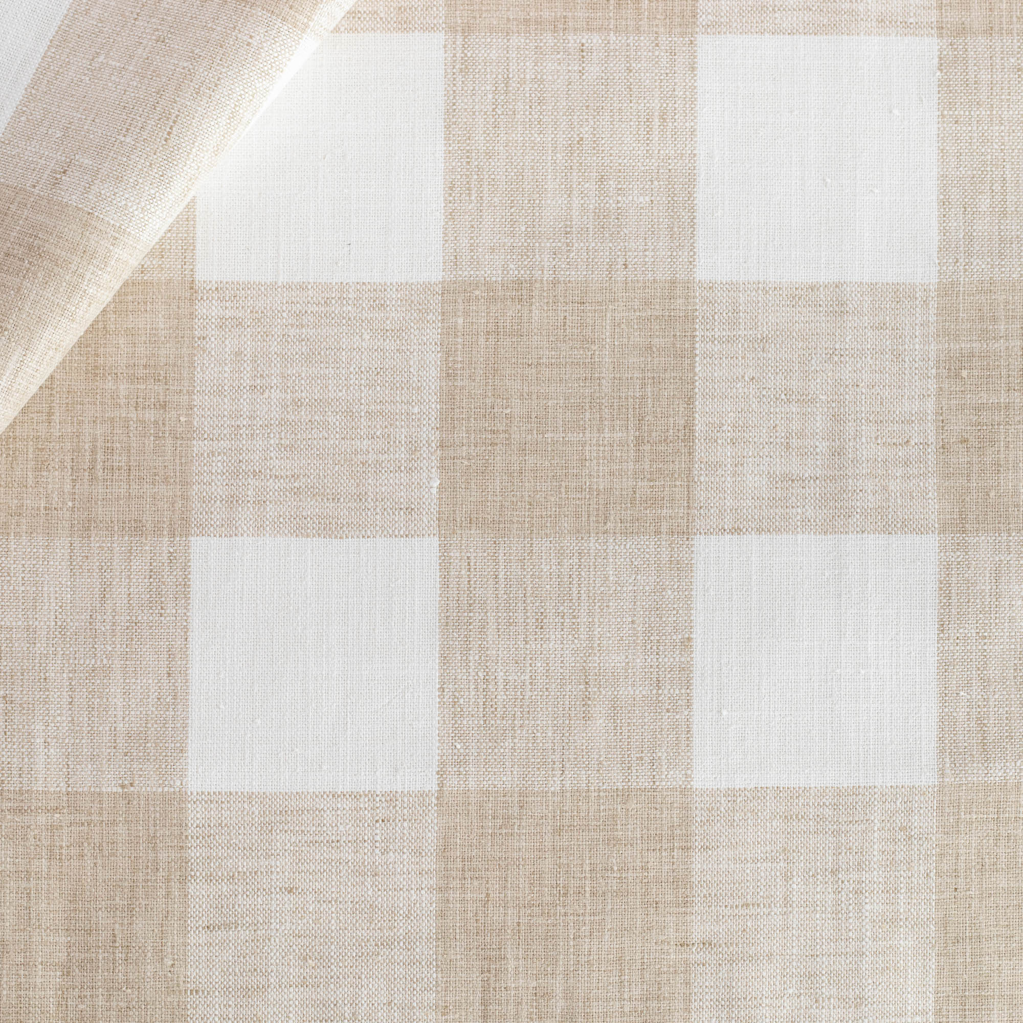 Oliver Check Fabric - Natural Cotton Plaid Textile for Home Decor, Upholstery & DIY Sewing Projects | Perfect for Curtains, Pillows & Table Runners