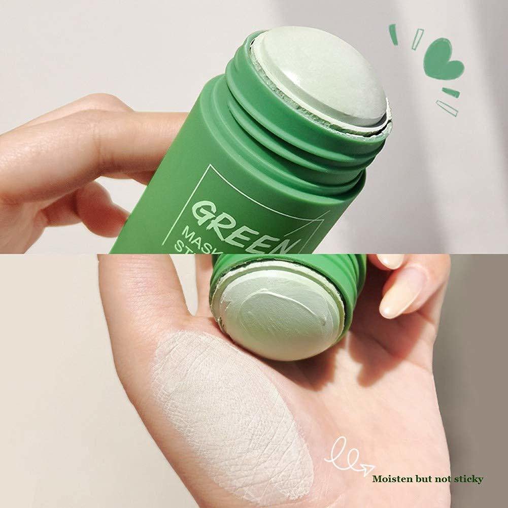 Best Natural Green Tea Mask Stick - Deep Cleansing, Oil Control & Anti-Acne - Moisturizing & Refreshing Solid Face Mask for Oily & Acne-Prone Skin - Perfect for Travel, Gym & Quick Skincare Routine