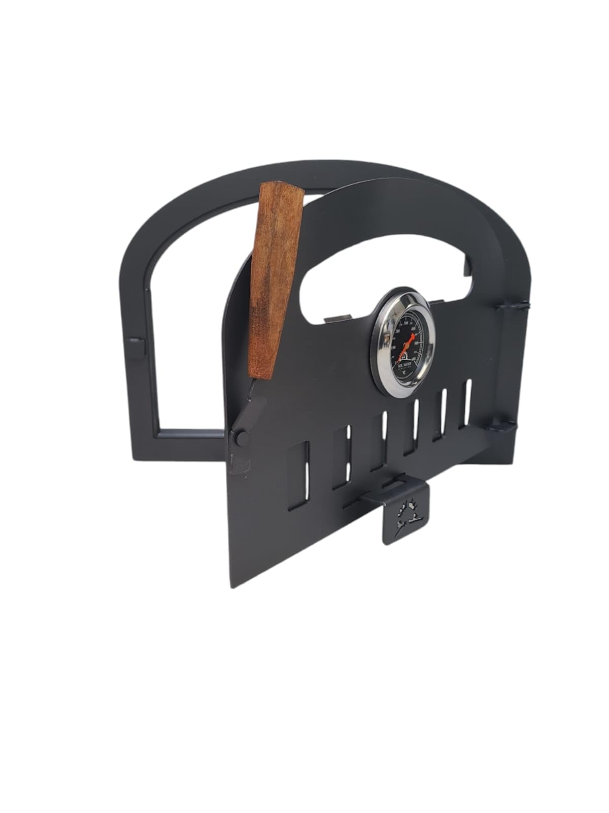 Cast Iron Oven Door with Window, Air Regulator & Temperature Gauge - Small Size for Wood Stoves, Fireplaces & Outdoor Cooking
