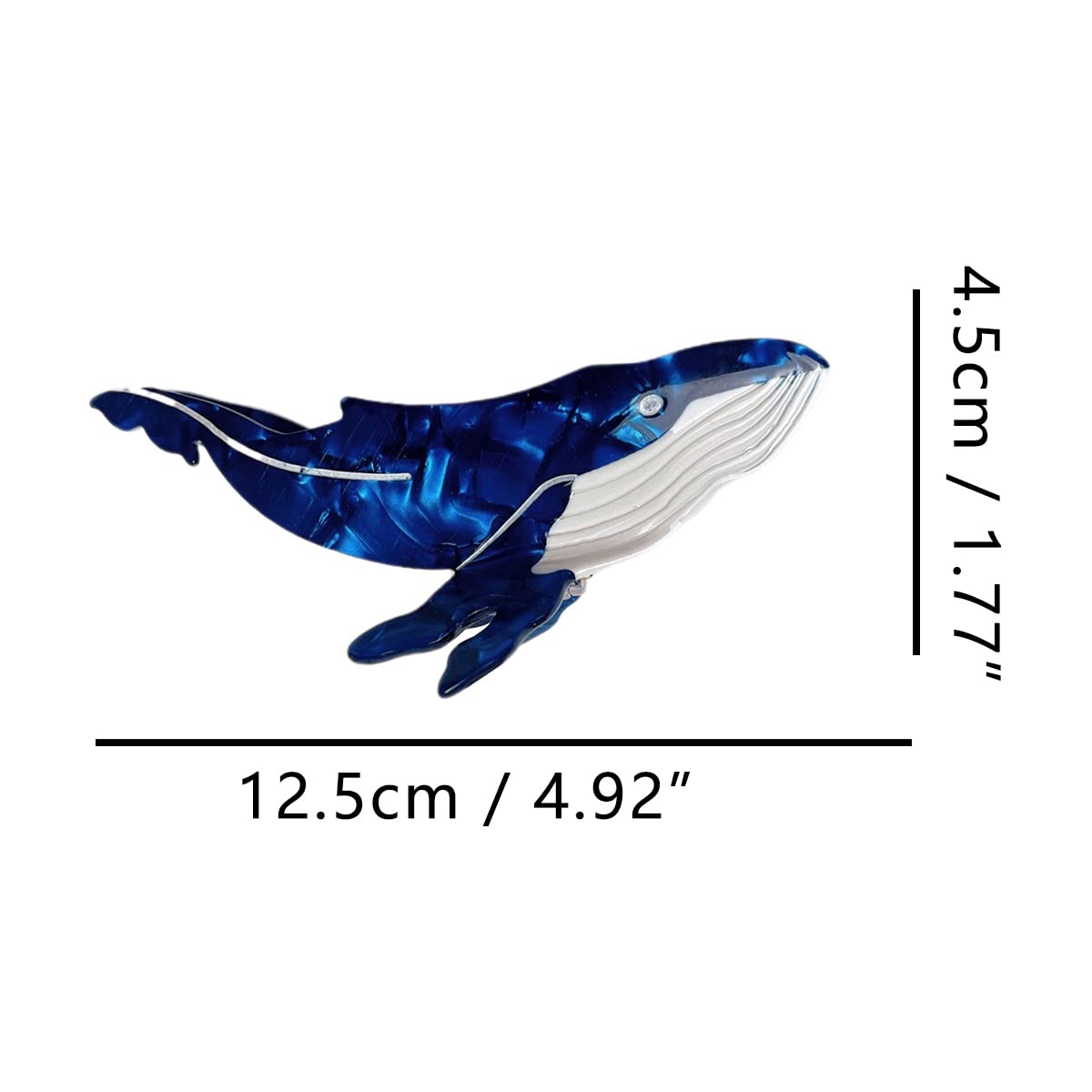 Whale Hair Clips for Women - Blue Acetate Small Claw Clips for Girls & Women - Perfect for Everyday Styling