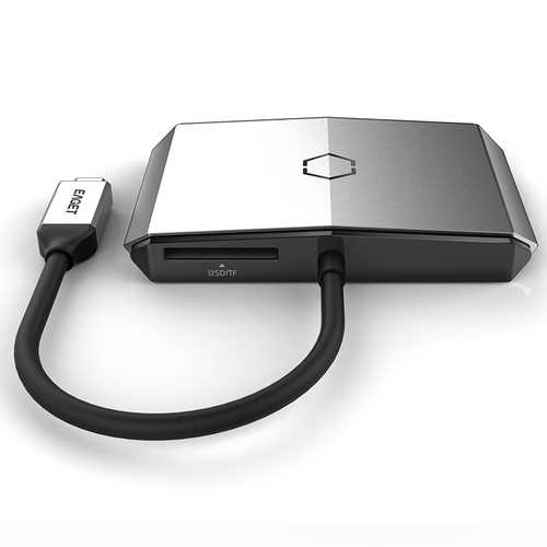 EAGET CH35 USB C Hub with 3 USB 3.0 Ports, SD/TF Card Reader - High-Speed Data Transfer for MacBook, iPad, Laptop & Desktop - Perfect for Office, Travel & Home Use