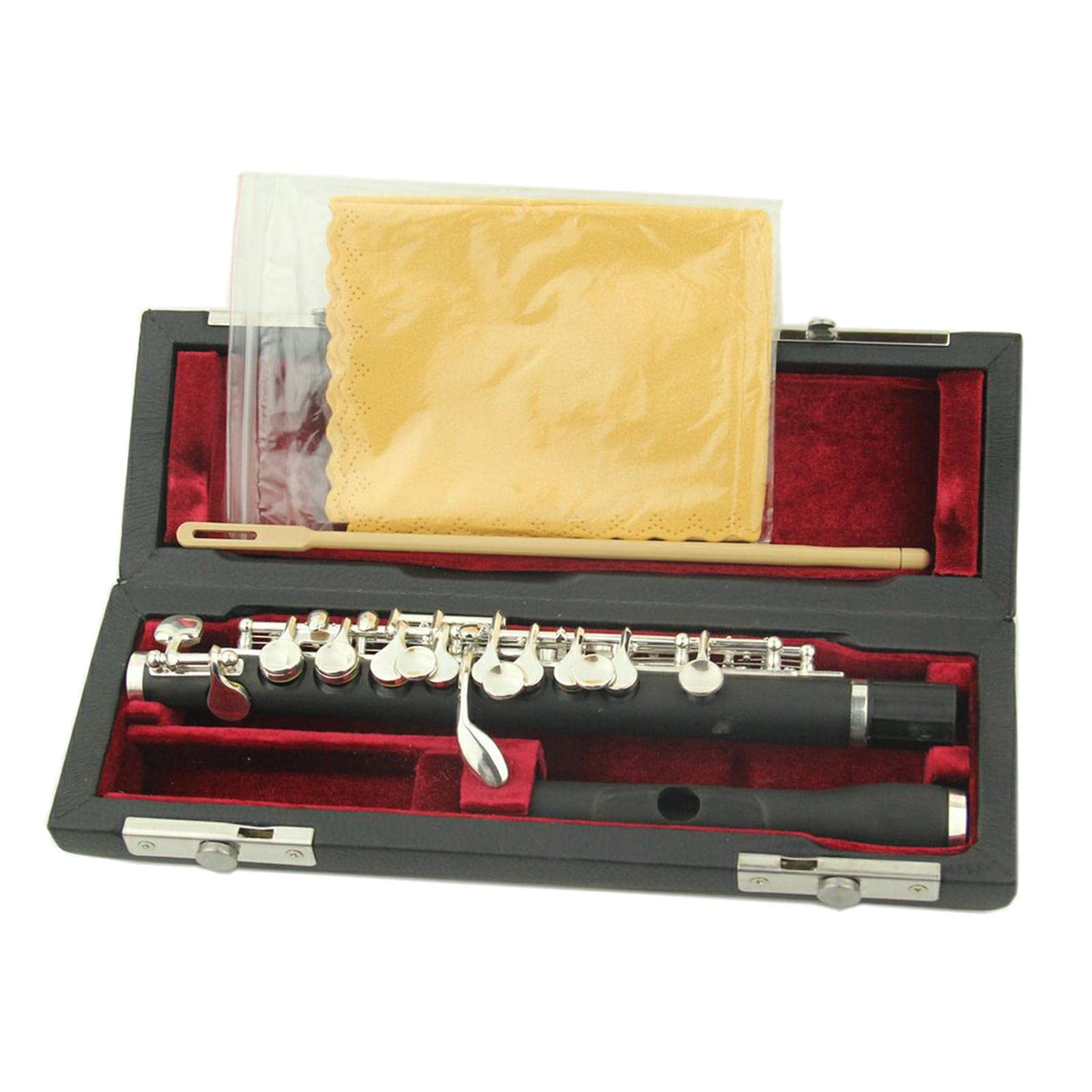 FAKEME 1 Set C Key Piccolo Flute with Carrying Case & Cleaning Rod - Student Beginner Musical Instrument for Kids, Band Practice, School Performances & Gift Giving
