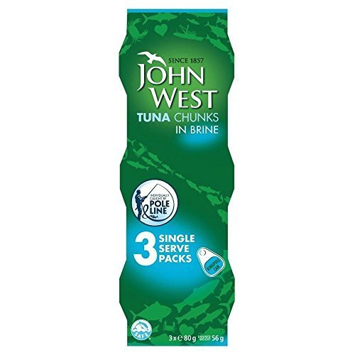 John West Tuna Chunks in Brine - 3 Pack (3x80g) - Premium Canned Tuna in Water - High Protein, Low Fat - Perfect for Salads, Sandwiches & Quick Meals
