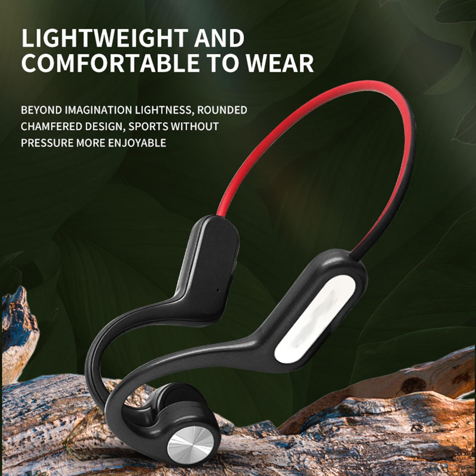 Bone Conduction Wireless Headphones IPX4 Waterproof Bluetooth 5.3 Open Ear Headphones with Noise Cancelling & Battery Display - Perfect for Running, Cycling, Hiking & Outdoor Sports