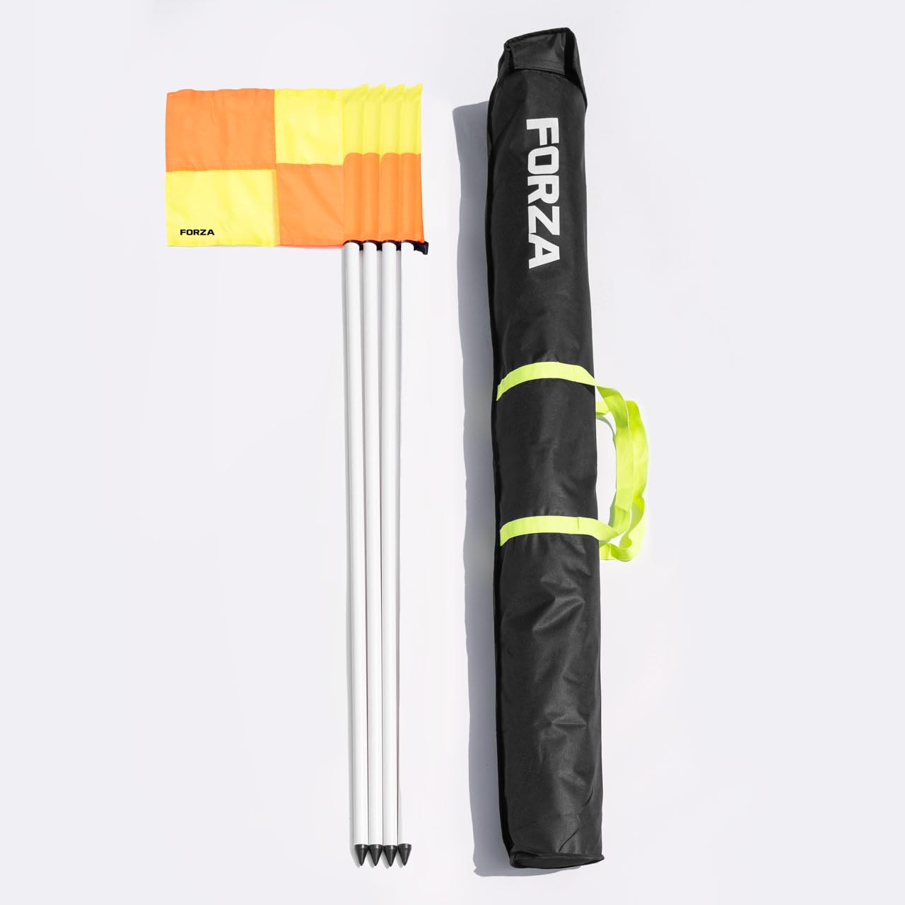FORZA Rugby Flag & Pole Set - 14x Flags, 14x Poles & Carry Bag | Rugby Corner Markers, Game Flags & Accessories | Perfect for Rugby Matches, Training & Field Marking