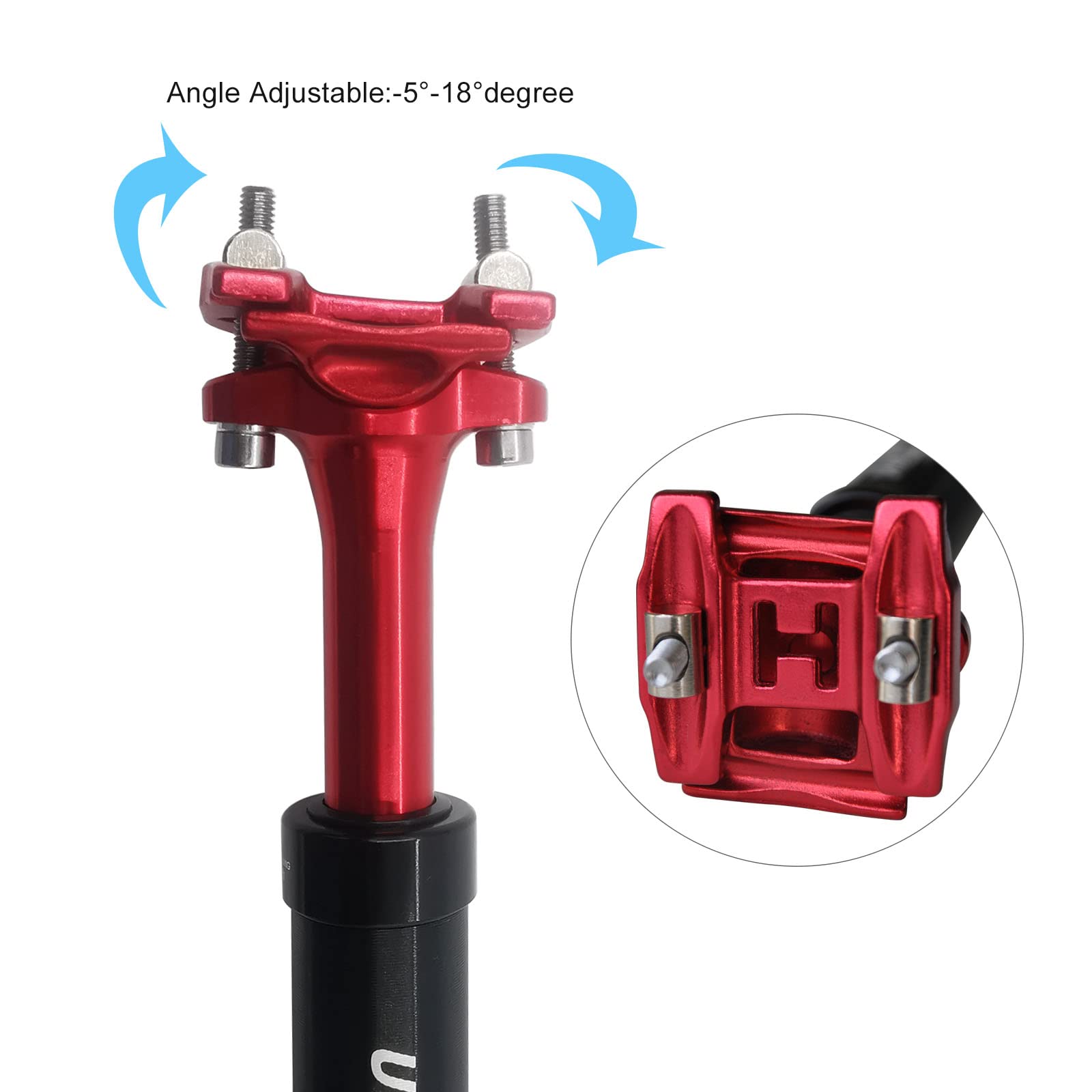 UPANBIKE 400mm Bike Suspension Seatpost - Shock Absorber Seat Post for Mountain Bike, BMX & Road Bike - Compatible with φ27.2mm/28.6mm/30.9mm/31.6mm - Perfect for Off-Road Cycling, Commuting & Bumpy Trails