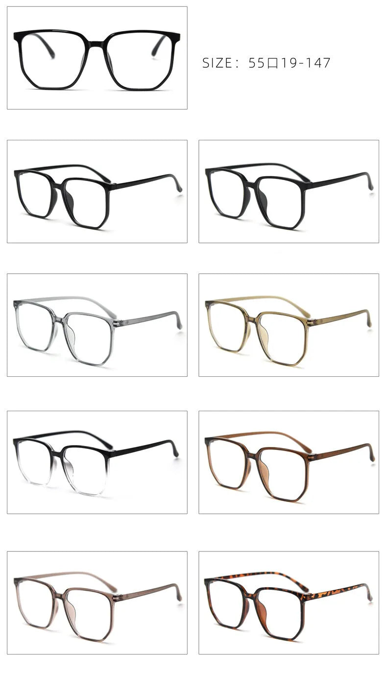 CCspace Unisex Full Rim Polygon Square TR90 Titanium Eyeglasses Frame 30833 - Lightweight & Durable for Work, Reading, and Fashion